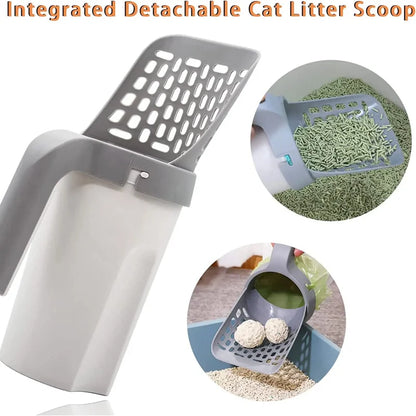 2-in-1 Cat Litter Scoop with Waste Bag Holder