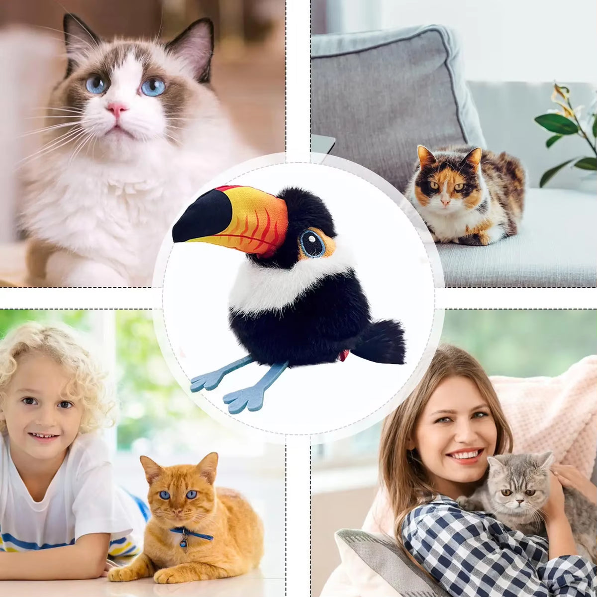 Interactive Flapping Bird Cat Toy