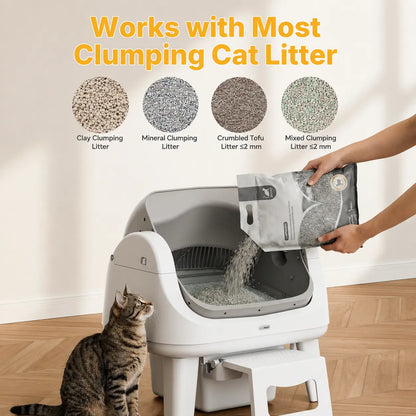 Open-Top Automatic Self-Cleaning Cat Litter Box