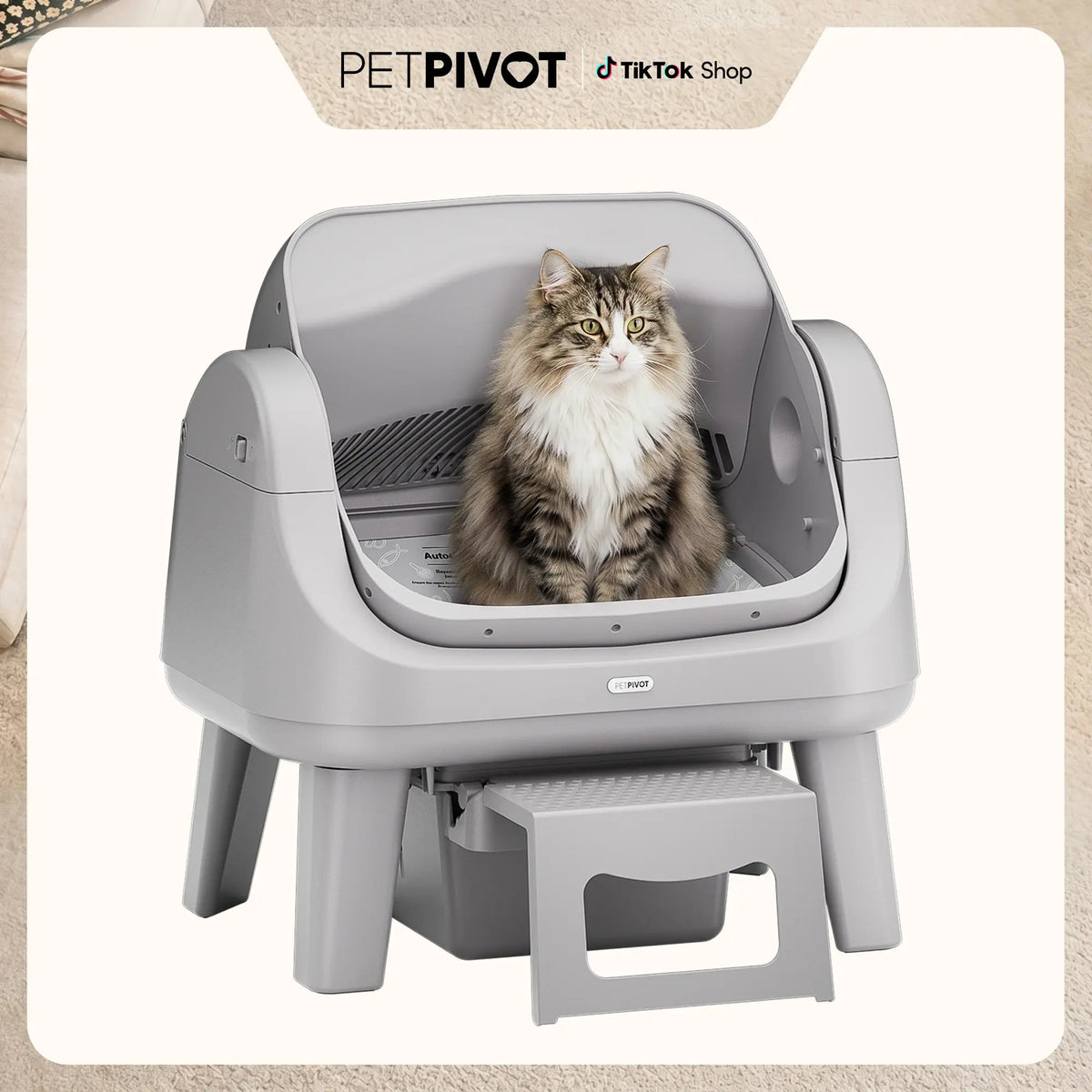 Open-Top Automatic Self-Cleaning Cat Litter Box