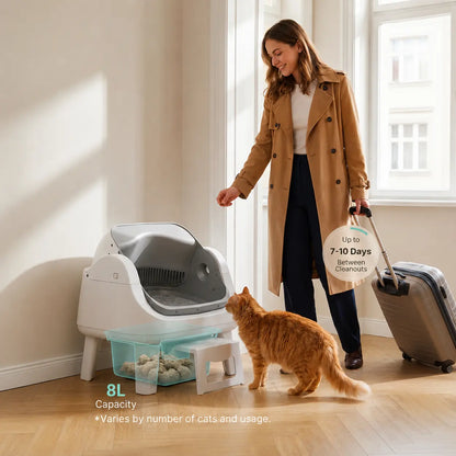 Open-Top Automatic Self-Cleaning Cat Litter Box