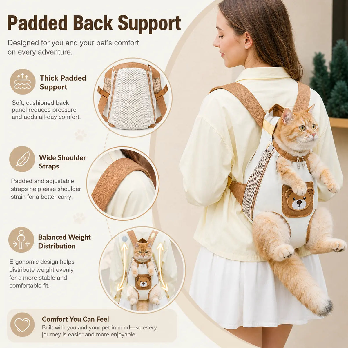 Breathable Front Carrier Backpack for Cats and Dogs