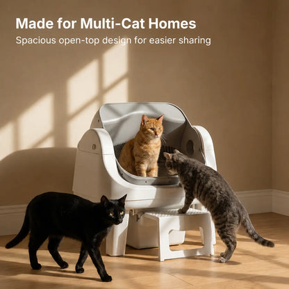 Open-Top Automatic Self-Cleaning Cat Litter Box