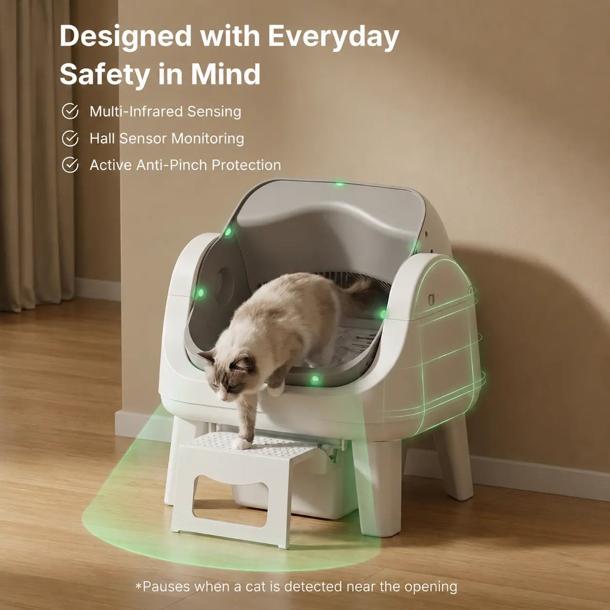 Open-Top Automatic Self-Cleaning Cat Litter Box