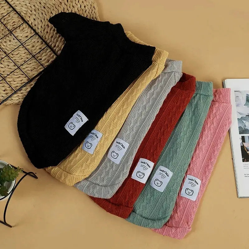 Cozy Bear Knitted Sweater for Small Dogs and Cats