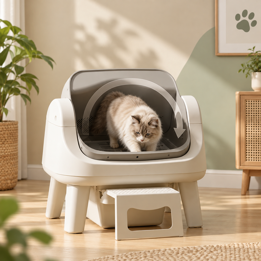 Open-Top Automatic Self-Cleaning Cat Litter Box