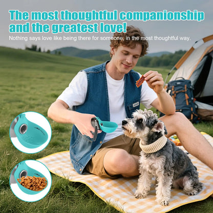 2-in-1 Stainless Steel Dog Water Bottle with Foldable Bowl