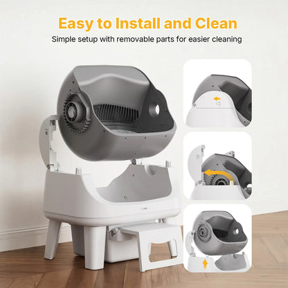 Open-Top Automatic Self-Cleaning Cat Litter Box