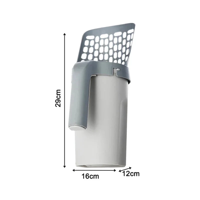 2-in-1 Cat Litter Scoop with Waste Bag Holder