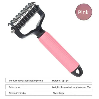 Double-Sided Detangling and Deshedding Comb for Dogs